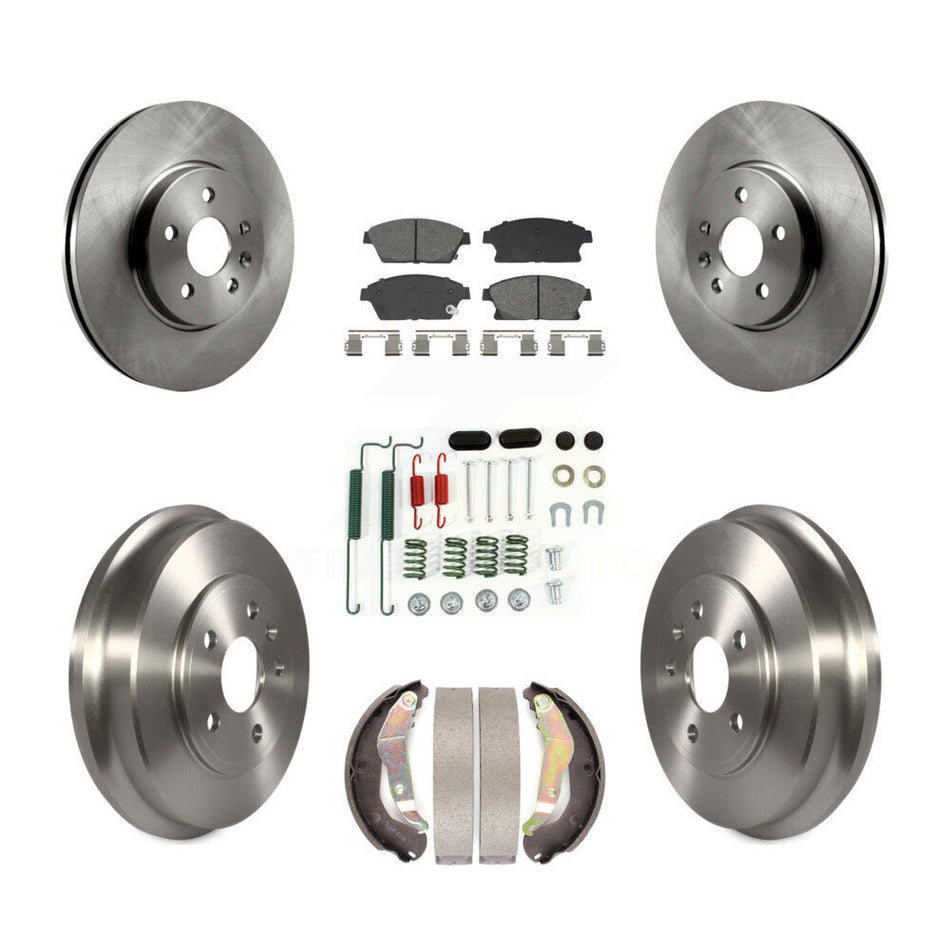 Front Rear Disc Brake Rotors Semi-Metallic Pads And Drum Kit (7Pc) For Chevrolet Trax K8S-104062