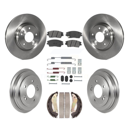 Front Rear Brake Rotors Semi-Metallic Pad & Drum Kit (7Pc) For 17-20 Hyundai Elantra 1.6L K8S-104069