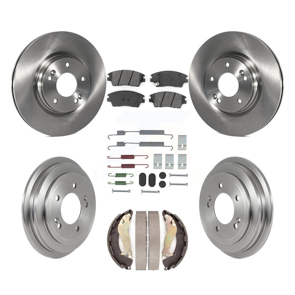 Front Rear Brake Rotors Semi-Metallic Pad & Drum Kit (7Pc) For 17-20 Hyundai Elantra 1.6L K8S-104069