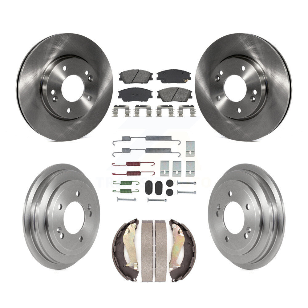 Front Rear Disc Brake Rotors Semi-Metallic Pad Drum Kit (7Pc) For 2020-2023 Hyundai Venue K8S-104071