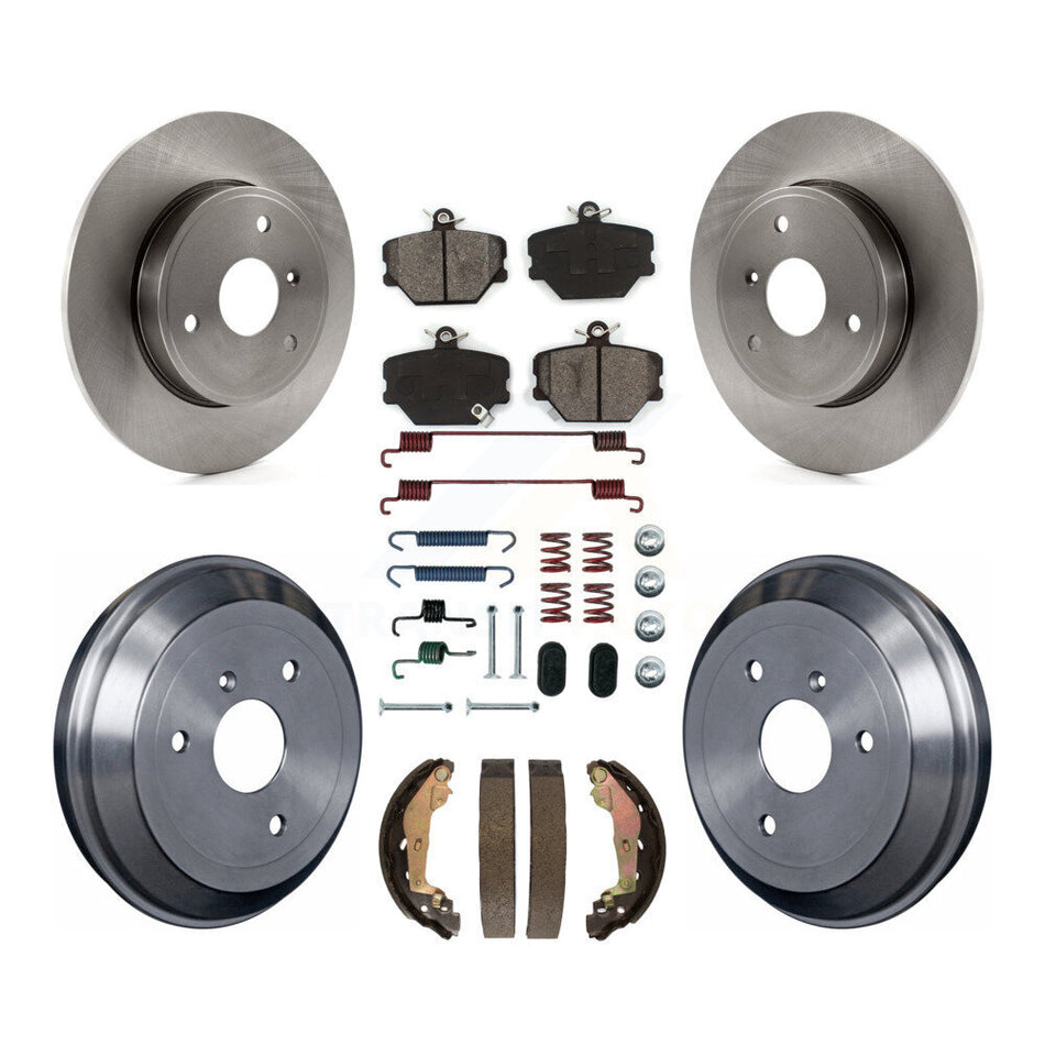 Front Rear Disc Brake Rotors Semi-Metallic Pads And Drum Kit (7Pc) For Smart Fortwo K8S-104073