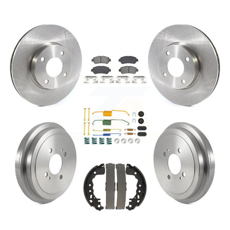 Front Rear Disc Brake Rotors Semi-Metallic Pads And Drum Kit (7Pc) For Nissan Kicks Versa K8S-104074