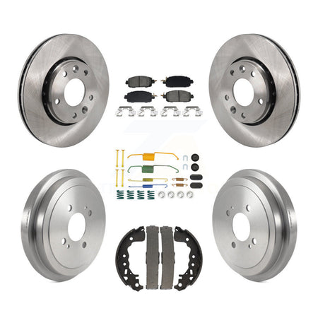 Front Rear Disc Brake Rotors Semi-Metallic Pads And Drum Kit (7Pc) For Nissan Kicks K8S-104075