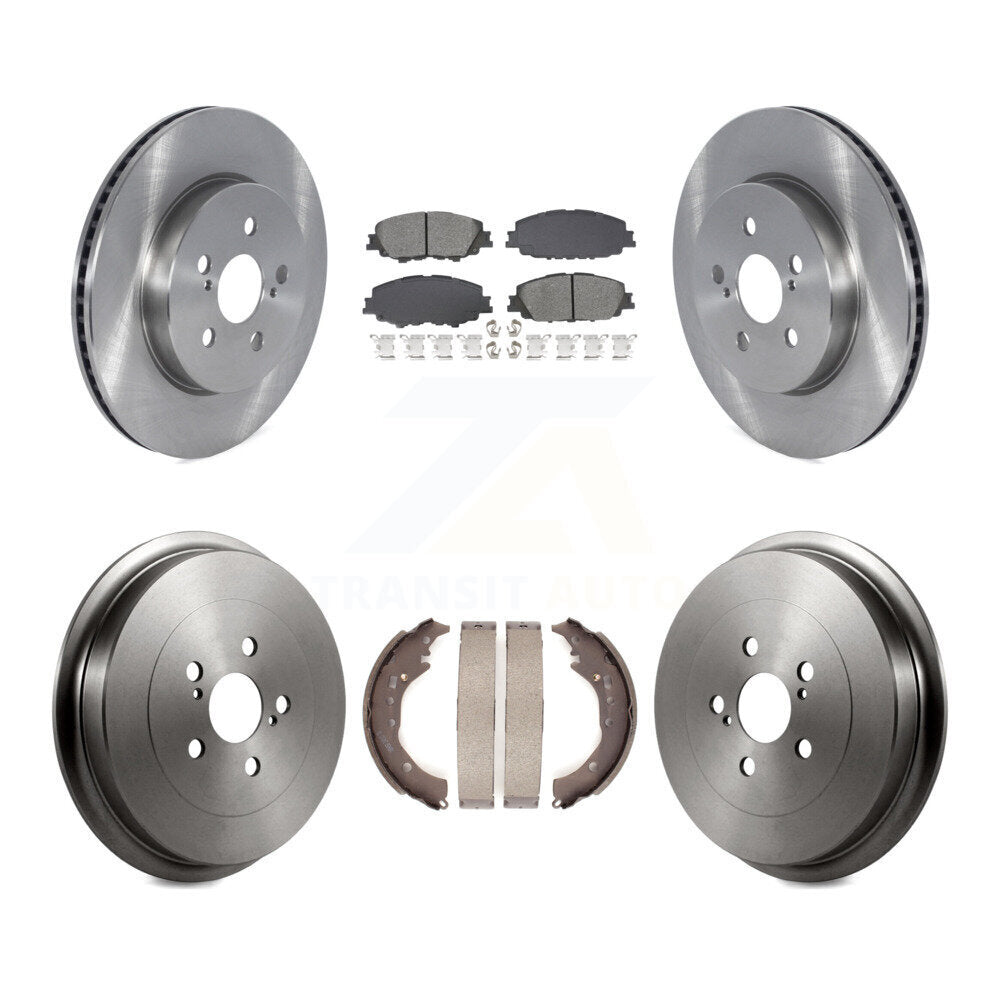 Front Rear Disc Brake Rotors Semi-Metallic Pads And Drum Kit For 2019 Toyota Corolla 2.0L K8S-104082
