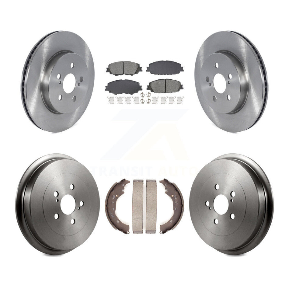 Front Rear Disc Brake Rotors Semi-Metallic Pads And Drum Kit For 2019 Toyota Corolla 2.0L K8S-104082