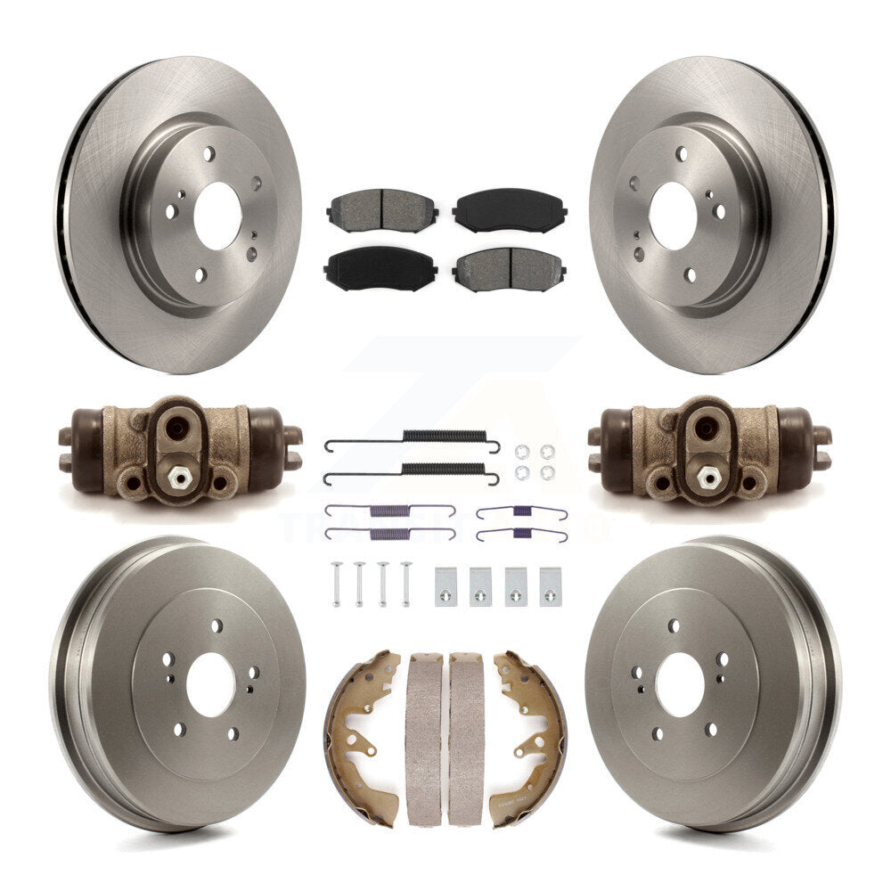 Front Rear Disc Brake Rotors Semi-Metallic Pad And Drum Kit (9Pc) For Suzuki Grand Vitara K8S-104087