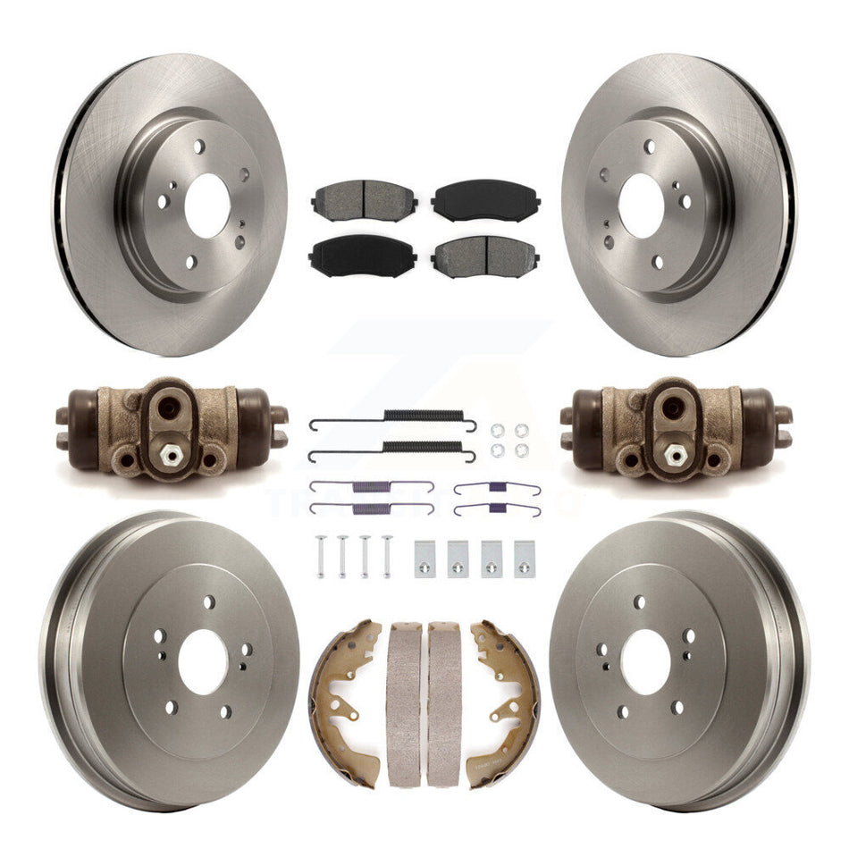 Front Rear Disc Brake Rotors Semi-Metallic Pad And Drum Kit (9Pc) For Suzuki Grand Vitara K8S-104087