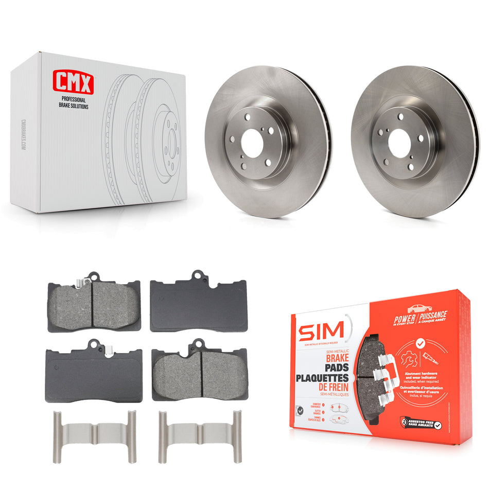 Front Brake Rotors & Semi-Metallic Pad Kit For Lexus IS300 IS350 GS350 RC350 RC300 GS450h K8S-104098