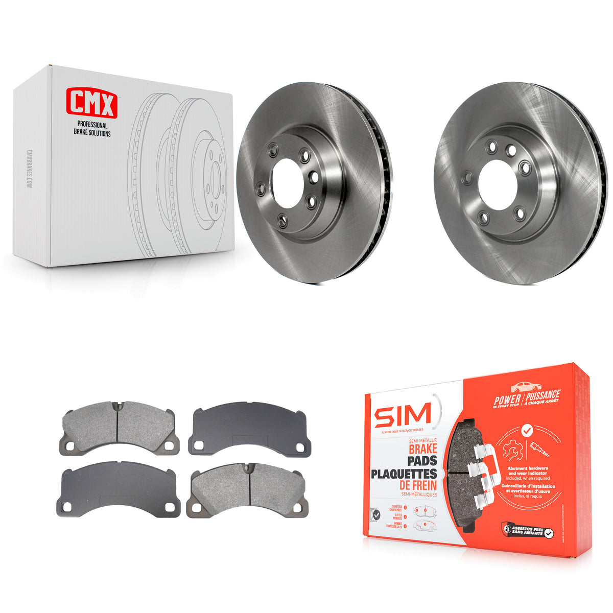 Front Disc Brake Rotors And Semi-Metallic Pads Kit For Porsche Cayenne K8S-104099