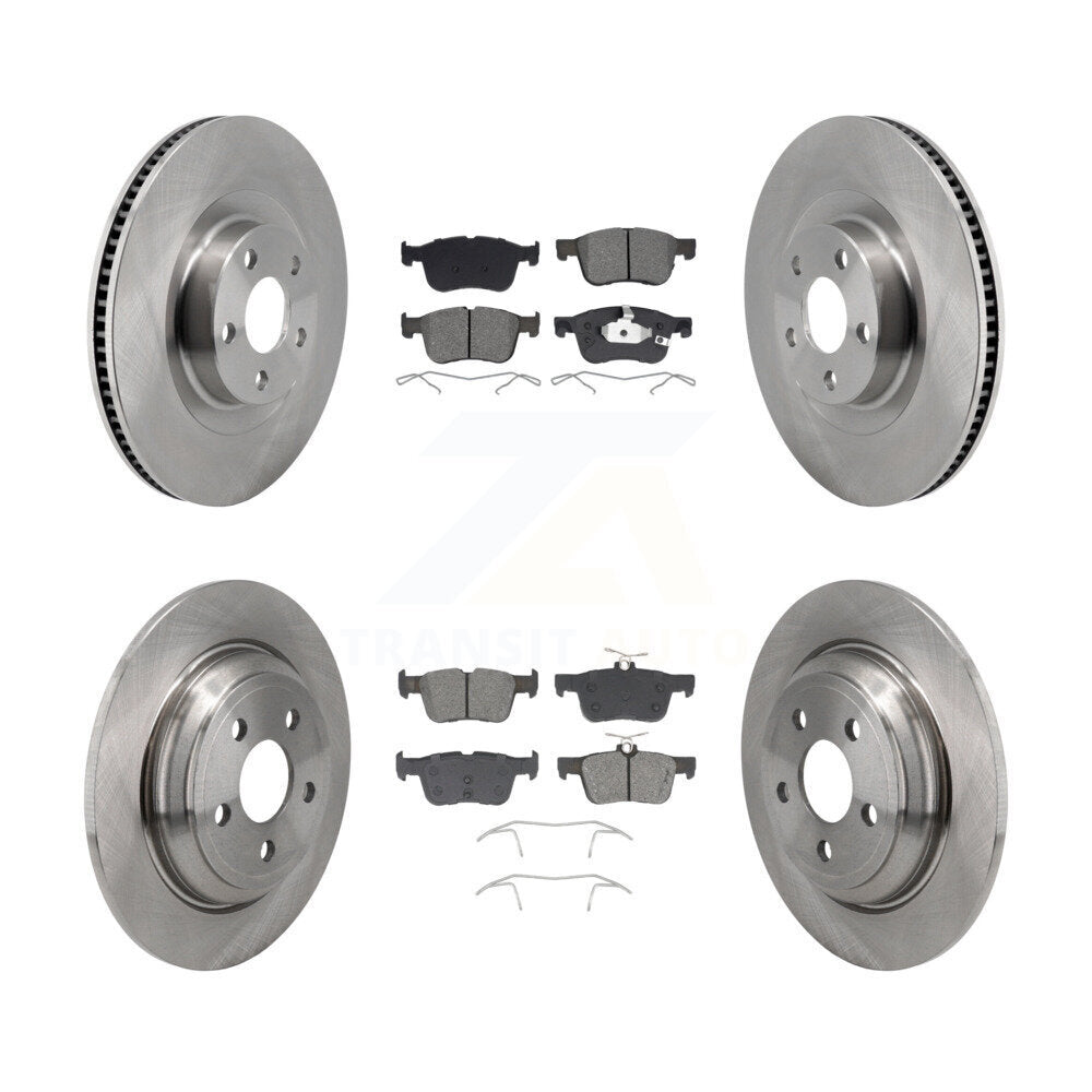 Front Rear Disc Brake Rotors And Semi-Metallic Pads Kit For 2022-2023 Ford Maverick K8S-104104