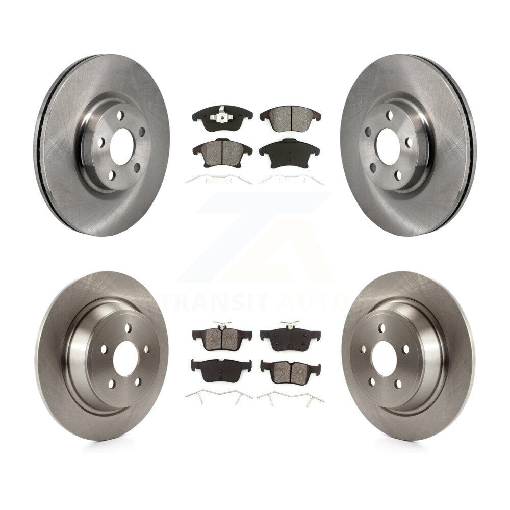 Front Rear Disc Brake Rotors And Semi-Metallic Pads Kit For 2017-2020 Lincoln MKZ 2.0L K8S-104116