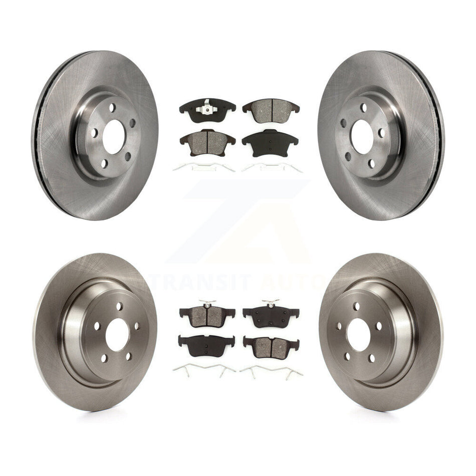 Front Rear Disc Brake Rotors And Semi-Metallic Pads Kit For 2017-2020 Lincoln MKZ 2.0L K8S-104116