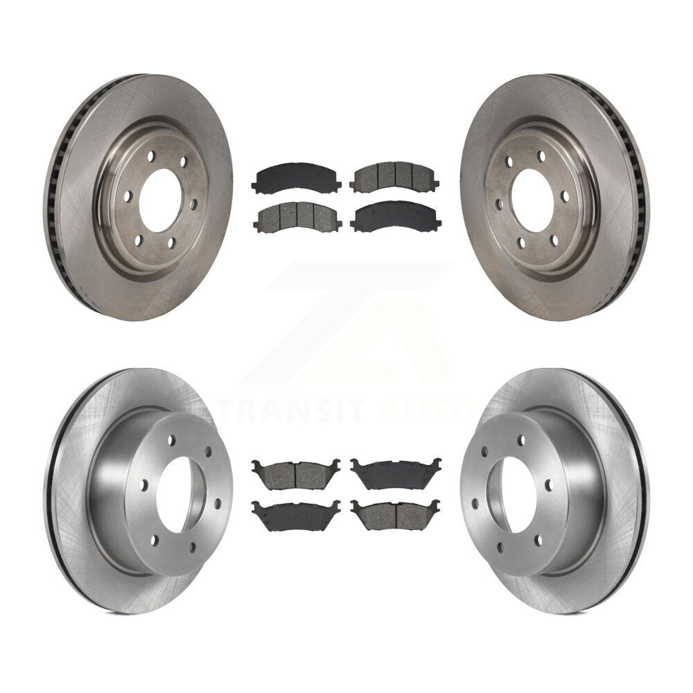 Front Rear Disc Brake Rotors And Semi-Metallic Pads Kit For 2022-2023 Ford Bronco 3.0L K8S-104127