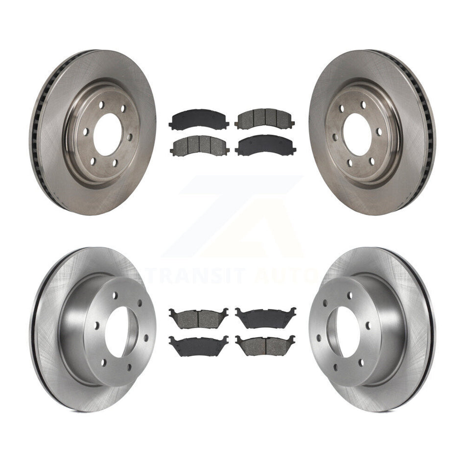 Front Rear Disc Brake Rotors And Semi-Metallic Pads Kit For 2022-2023 Ford Bronco 3.0L K8S-104127