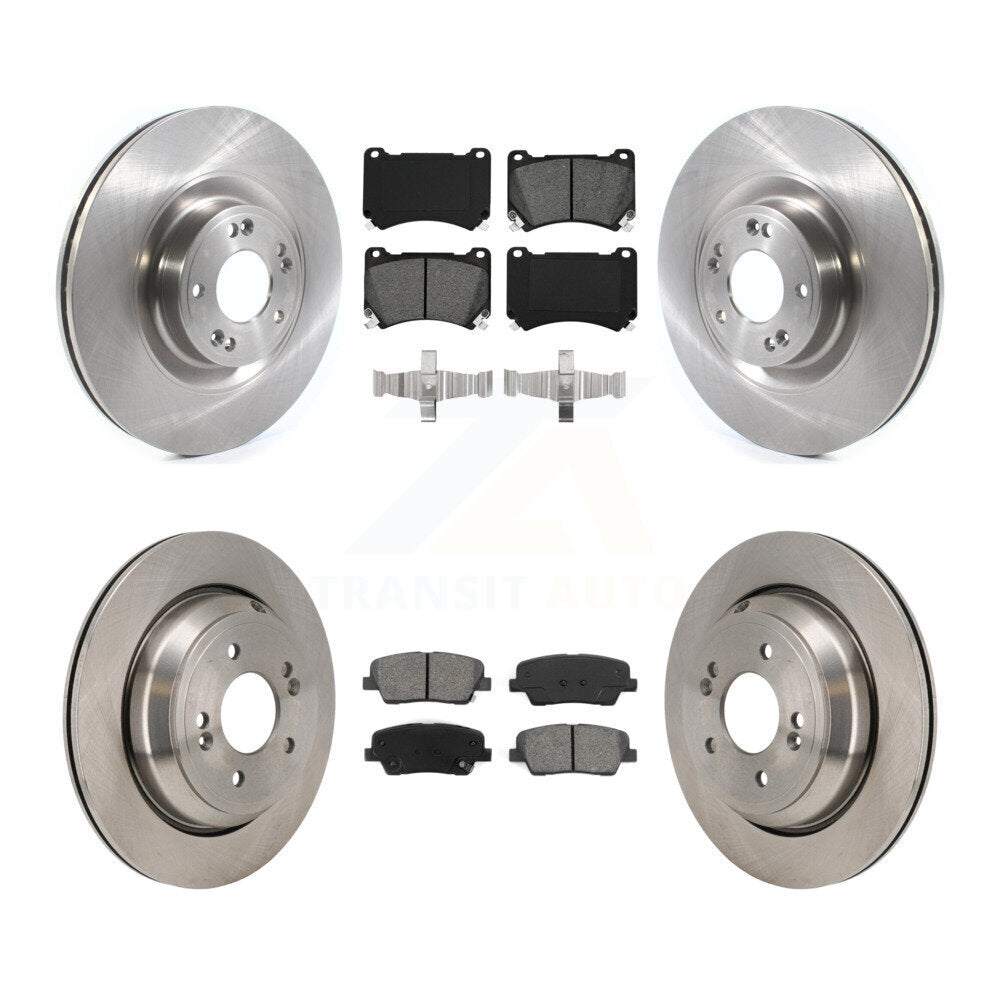 Front Rear Disc Brake Rotors And Semi-Metallic Pads Kit For 2011 Hyundai Equus K8S-104128