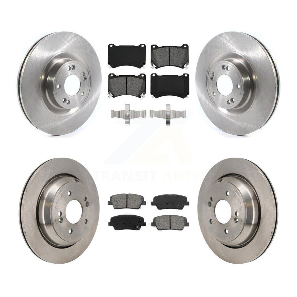 Front Rear Disc Brake Rotors And Semi-Metallic Pads Kit For 2011 Hyundai Equus K8S-104128