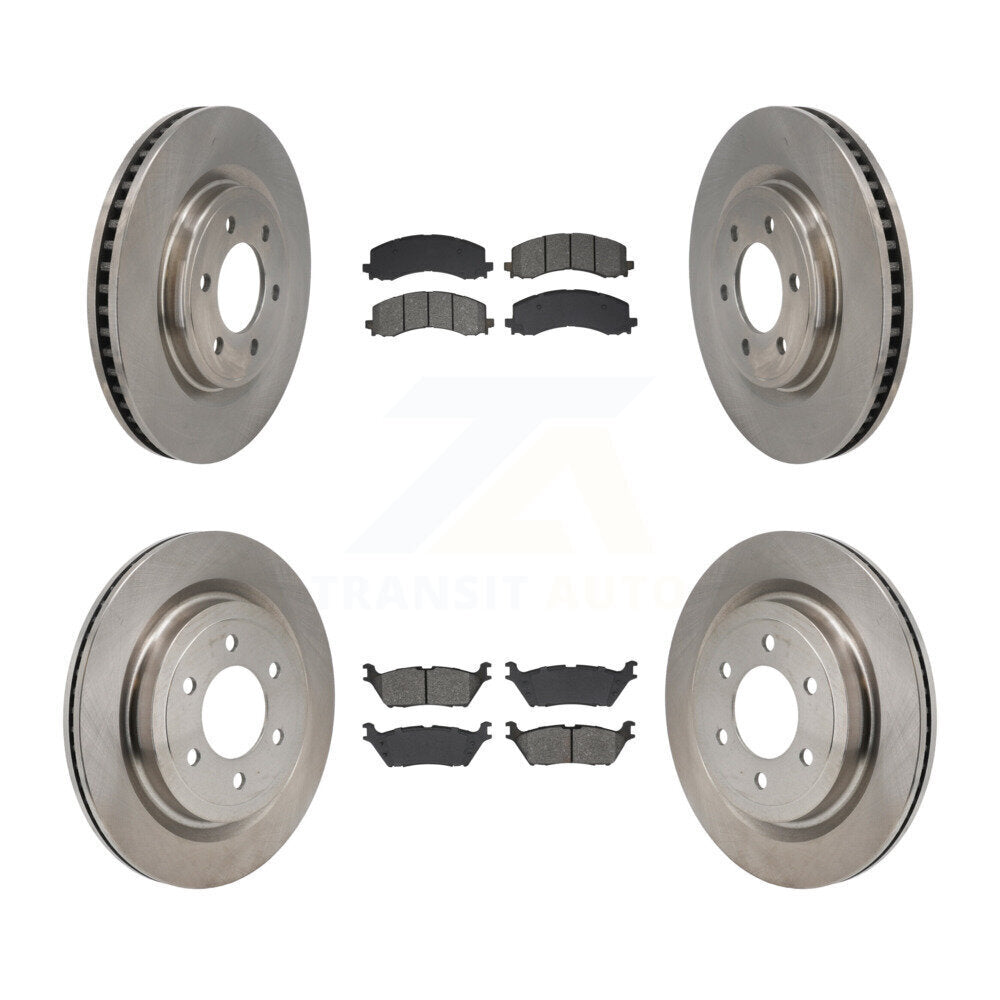 Front Rear Disc Brake Rotors And Semi-Metallic Pads Kit For Ford F-150 Lightning K8S-104140