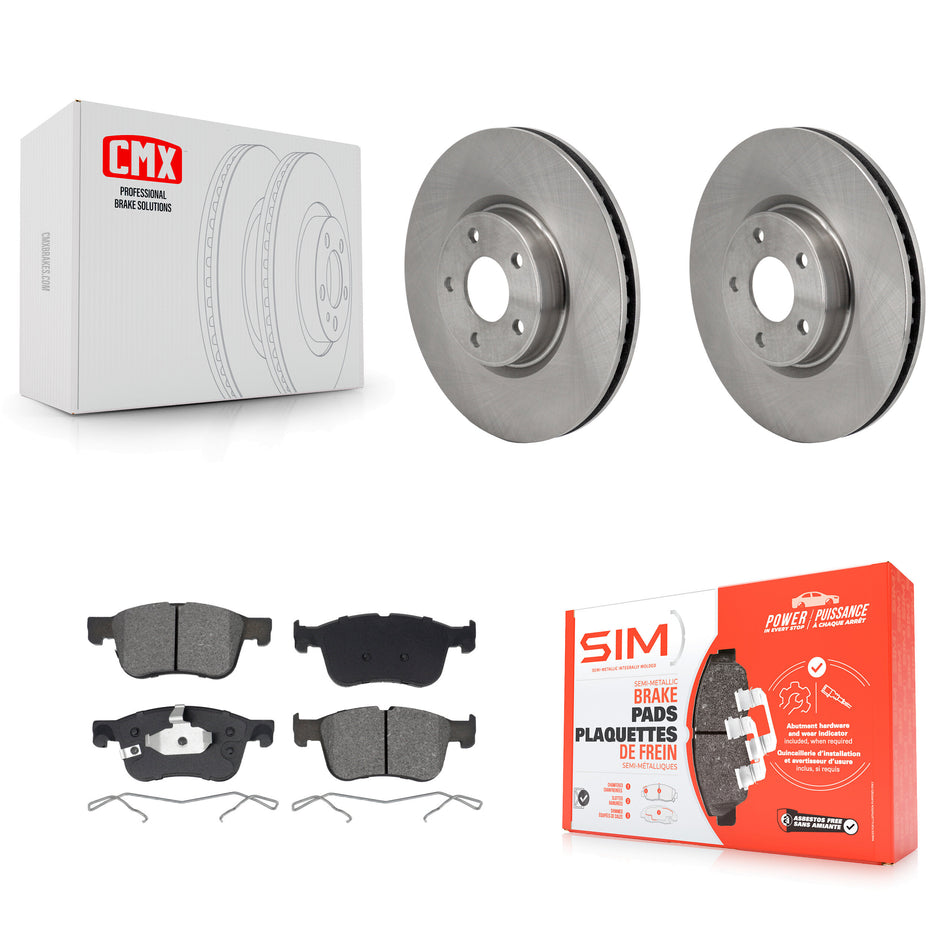 Front Disc Brake Rotor Semi-Metallic Pad Kit For Ford Escape Bronco Sport Lincoln Corsair K8S-104145