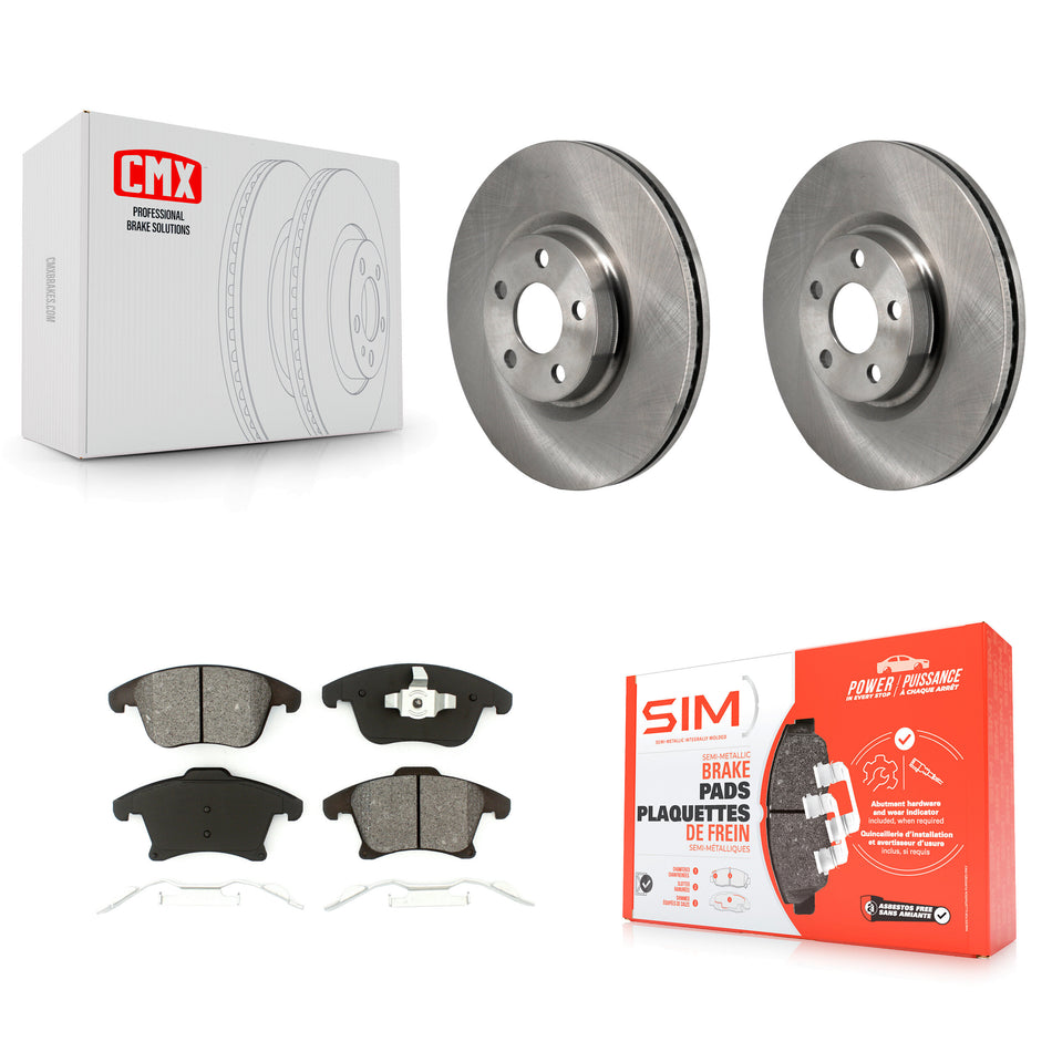 Front Disc Brake Rotors And Semi-Metallic Pads Kit For 2017-2020 Lincoln MKZ 2.0L K8S-104155