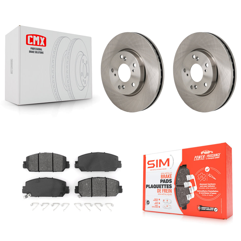 Front Disc Brake Rotors And Semi-Metallic Pads Kit For 2017-2021 Honda Clarity K8S-104173