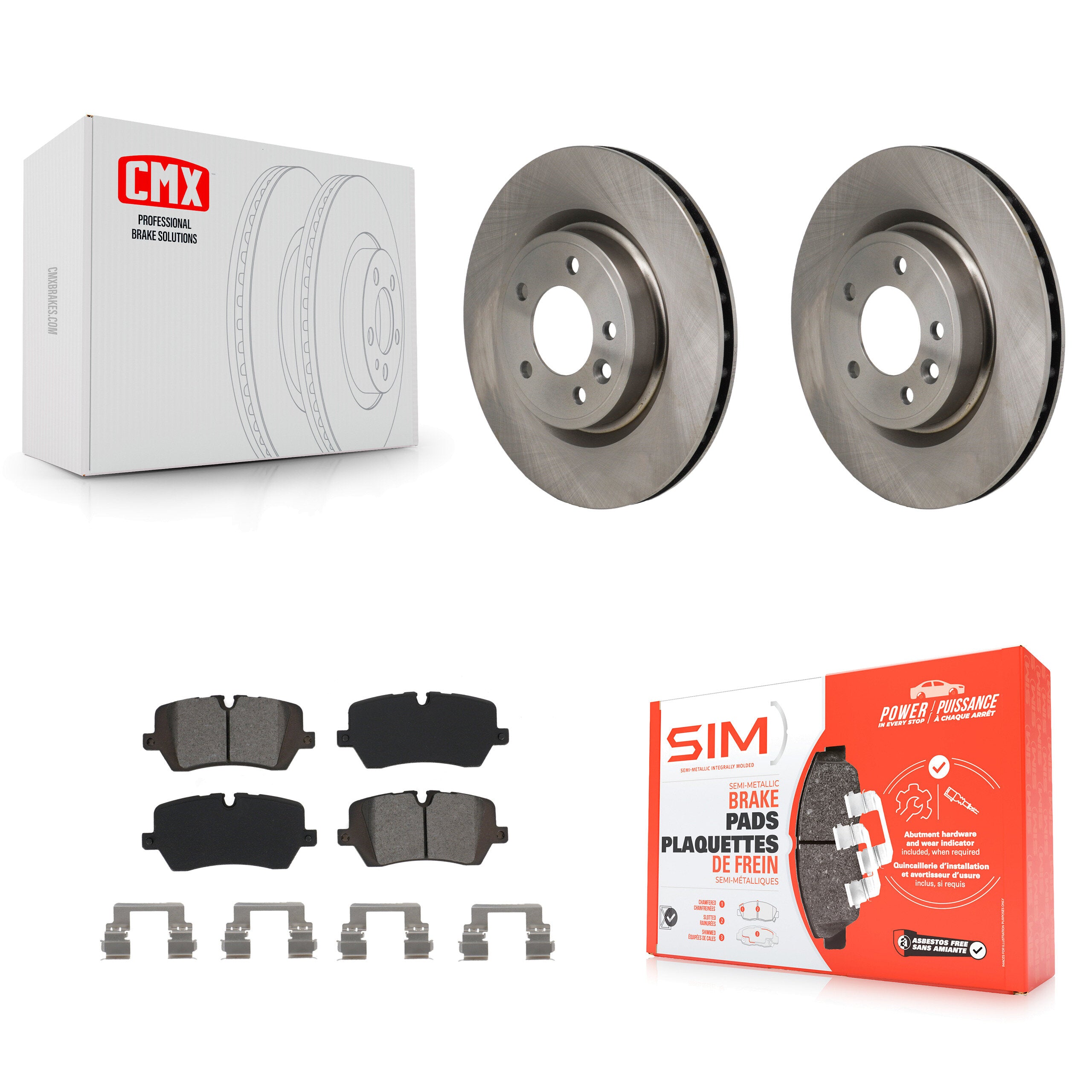 Rear Disc Brake Rotors And Semi-Metallic Pads Kit For Land Rover Discovery Range K8S-104179