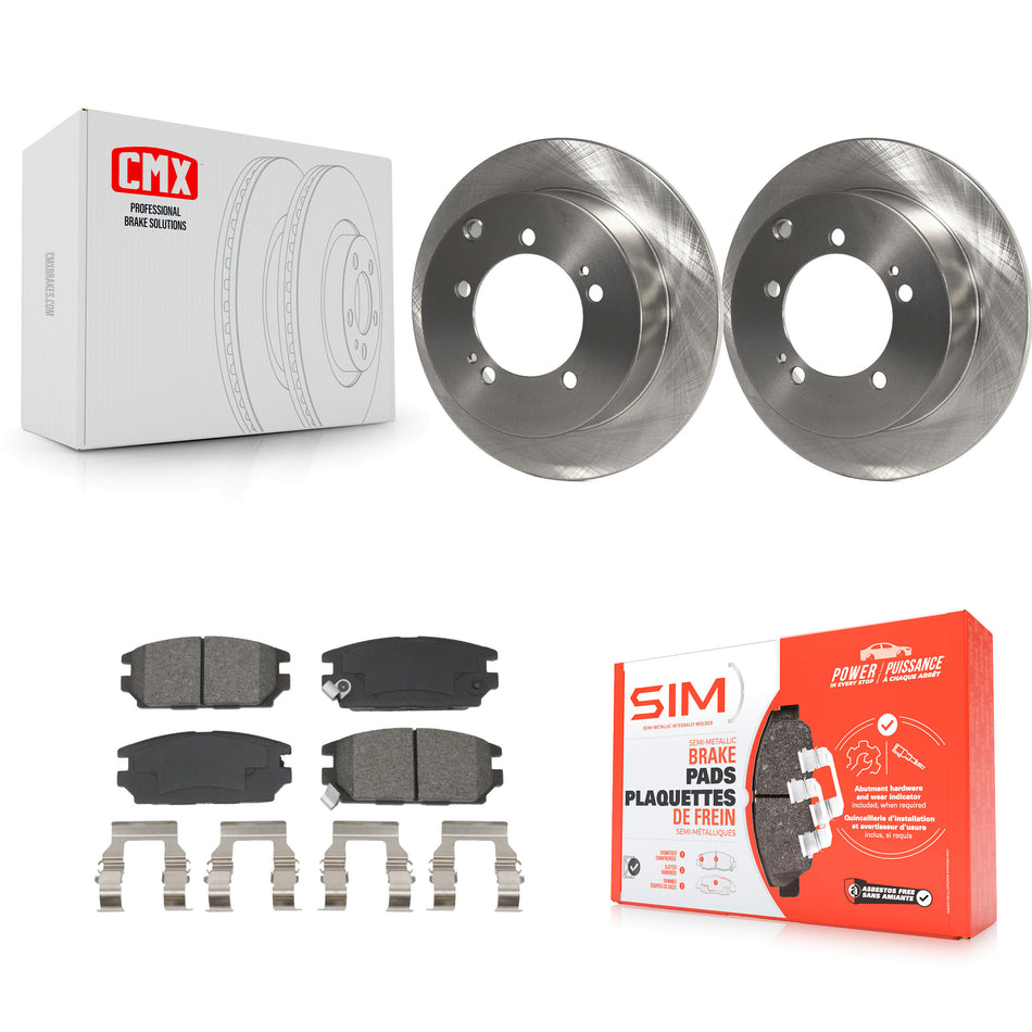 Rear Disc Brake Rotors And Semi-Metallic Pads Kit For 1995 Mitsubishi Eclipse AWD K8S-104181