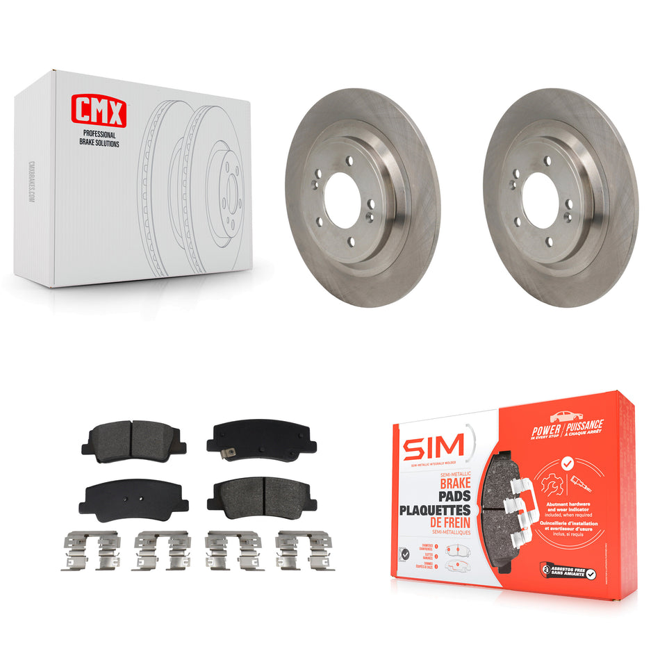 Rear Disc Brake Rotors And Semi-Metallic Pads Kit For Hyundai Tucson Kia Sportage K8S-104189