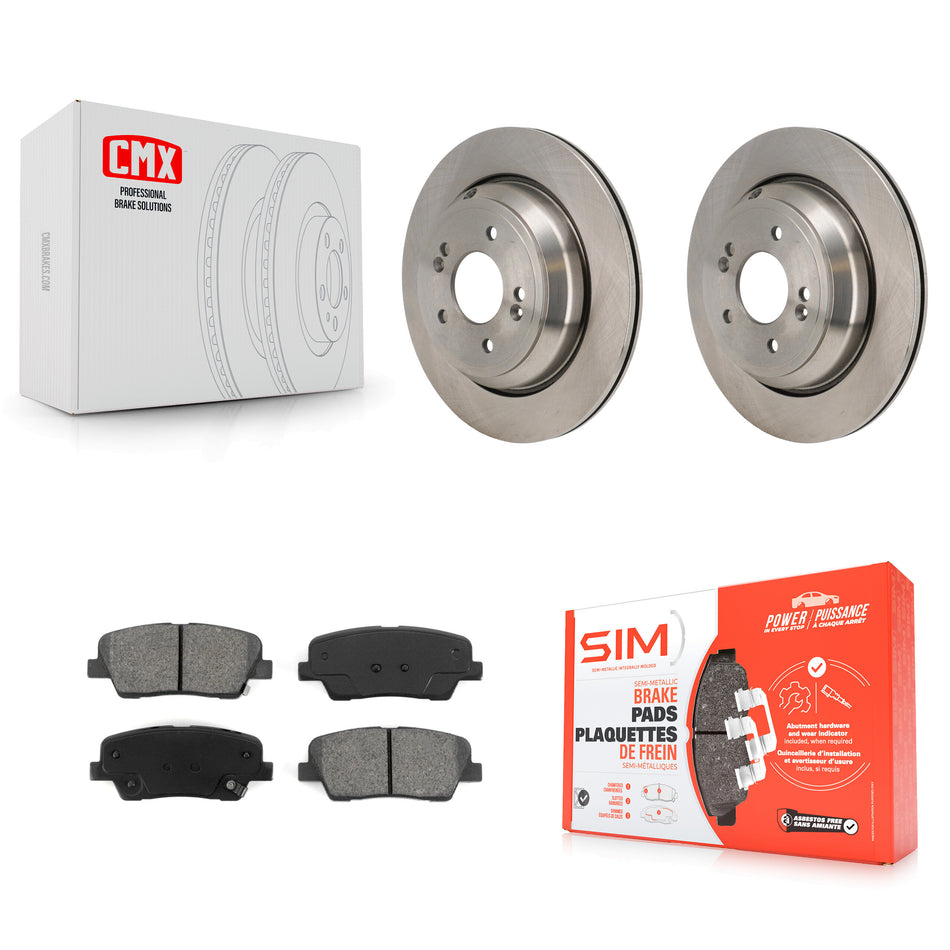 Rear Disc Brake Rotors And Semi-Metallic Pads Kit For Hyundai Equus Kia K900 K8S-104195