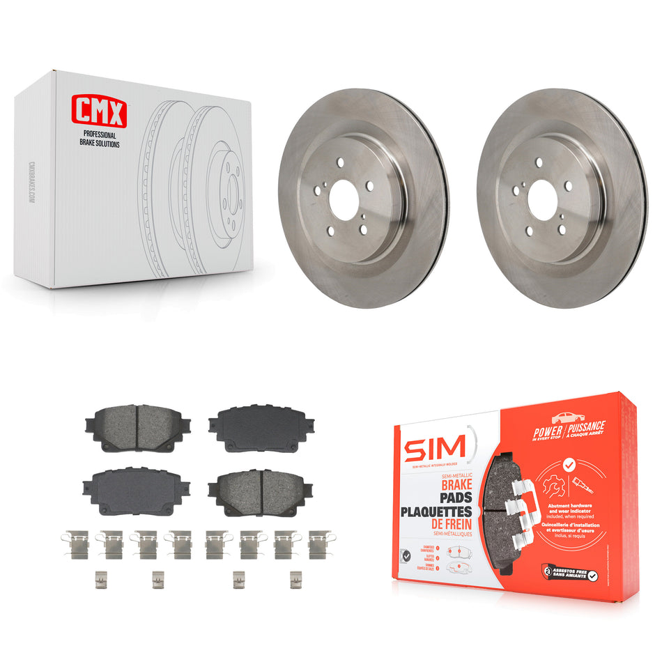 Rear Brake Rotors & Semi-Metallic Pad Kit For Toyota Highlander Lexus RX350h RX350 RX500h K8S-104200
