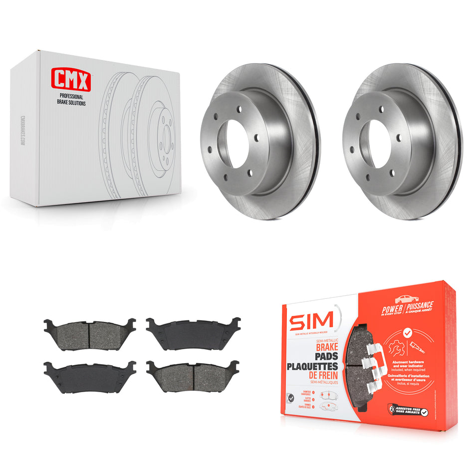 Rear Disc Brake Rotors And Semi-Metallic Pads Kit For 2022-2023 Ford Bronco 3.0L K8S-104204