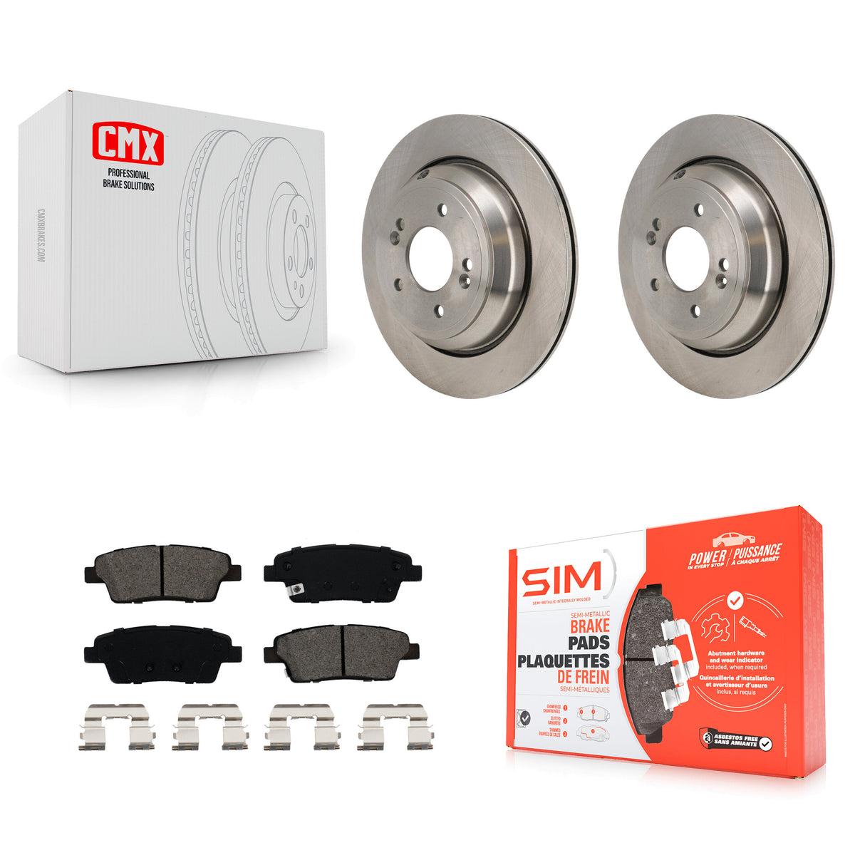 Rear Disc Brake Rotors And Semi-Metallic Pads Kit For 2015 Kia K900 3.8L K8S-104206