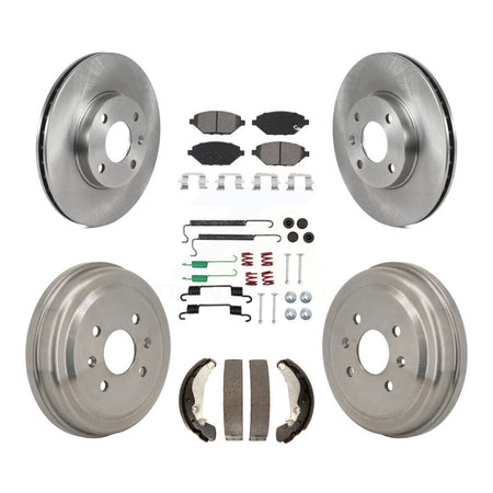 Front Rear Brake Rotor Semi-Metallic Pad And Drum Kit (7Pc) For 2016-2021 Chevrolet Spark K8S-104208