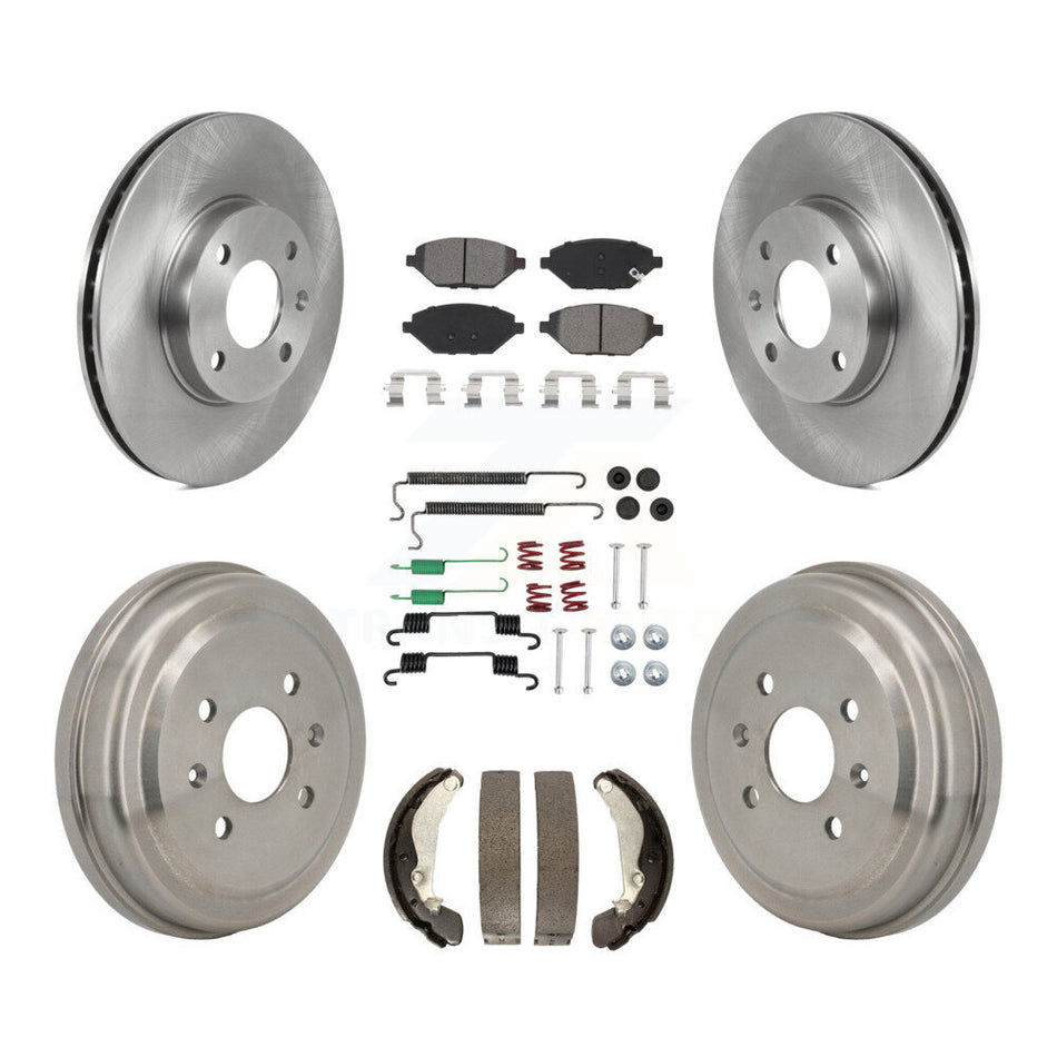 Front Rear Brake Rotor Semi-Metallic Pad And Drum Kit (7Pc) For 2016-2021 Chevrolet Spark K8S-104208