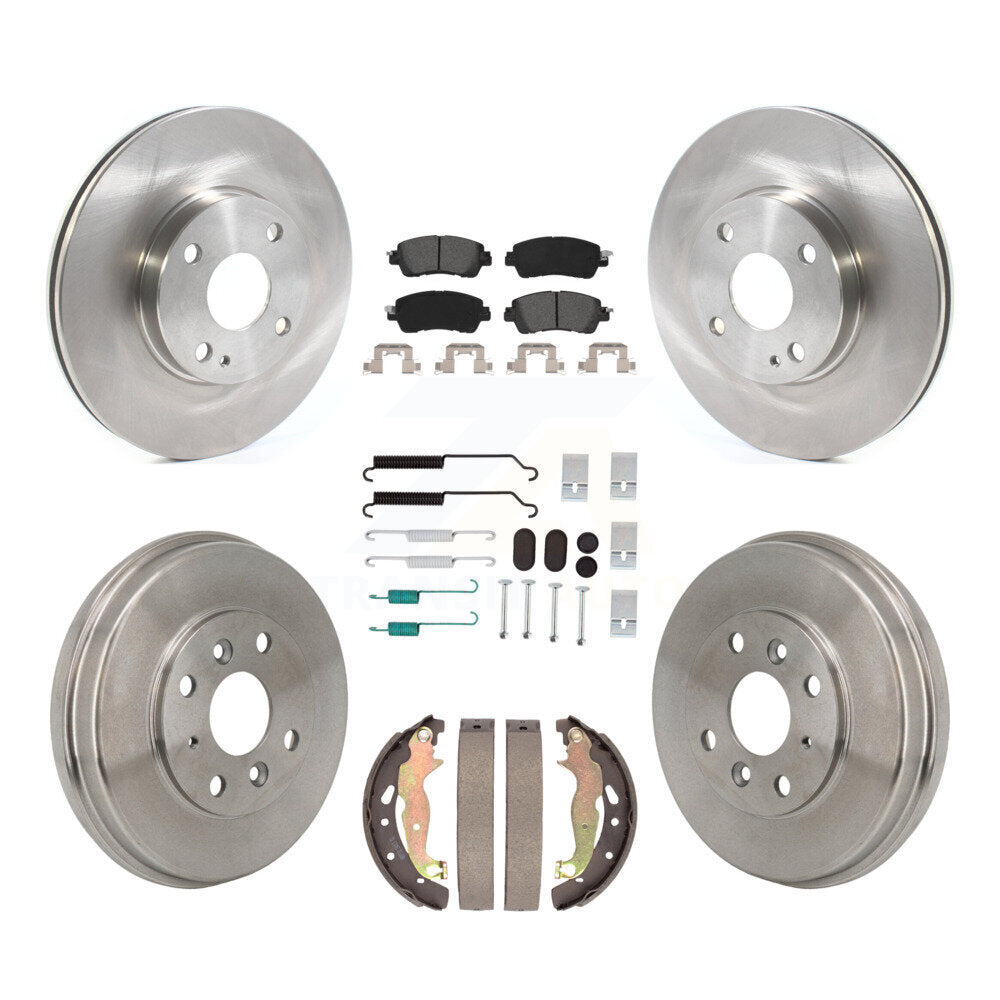 Front Rear Disc Brake Rotors Semi-Metallic Pad & Drum Kit (7Pc) For Toyota Yaris iA Scion K8S-104209