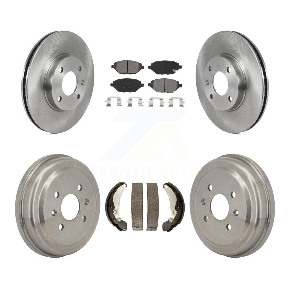 Front Rear Disc Brake Rotors Semi-Metallic Pad And Drum Kit For 2016-2021 Chevrolet Spark K8S-104210