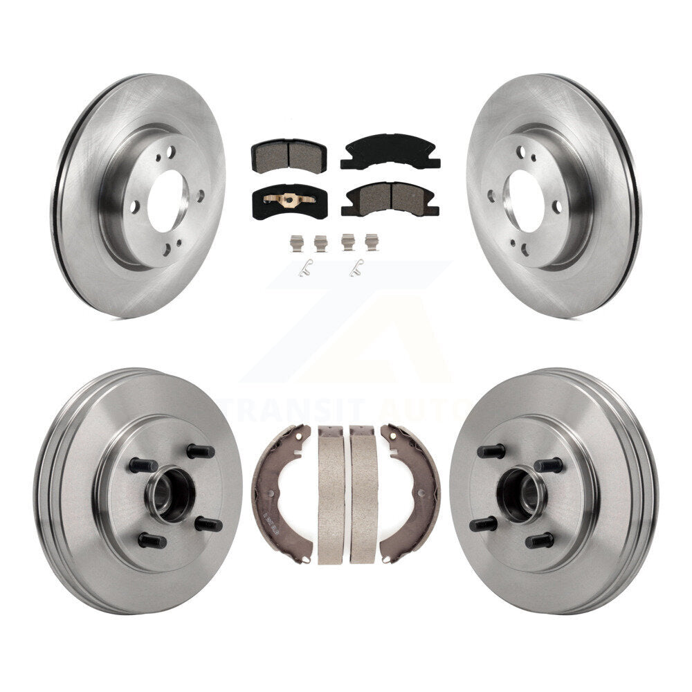 Front Rear Disc Brake Rotor Semi-Metallic Pad Drum Kit For 2017-2023 Mitsubishi Mirage G4 K8S-104211