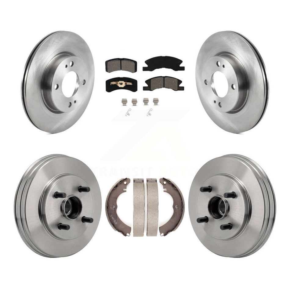 Front Rear Disc Brake Rotor Semi-Metallic Pad Drum Kit For 2017-2023 Mitsubishi Mirage G4 K8S-104211