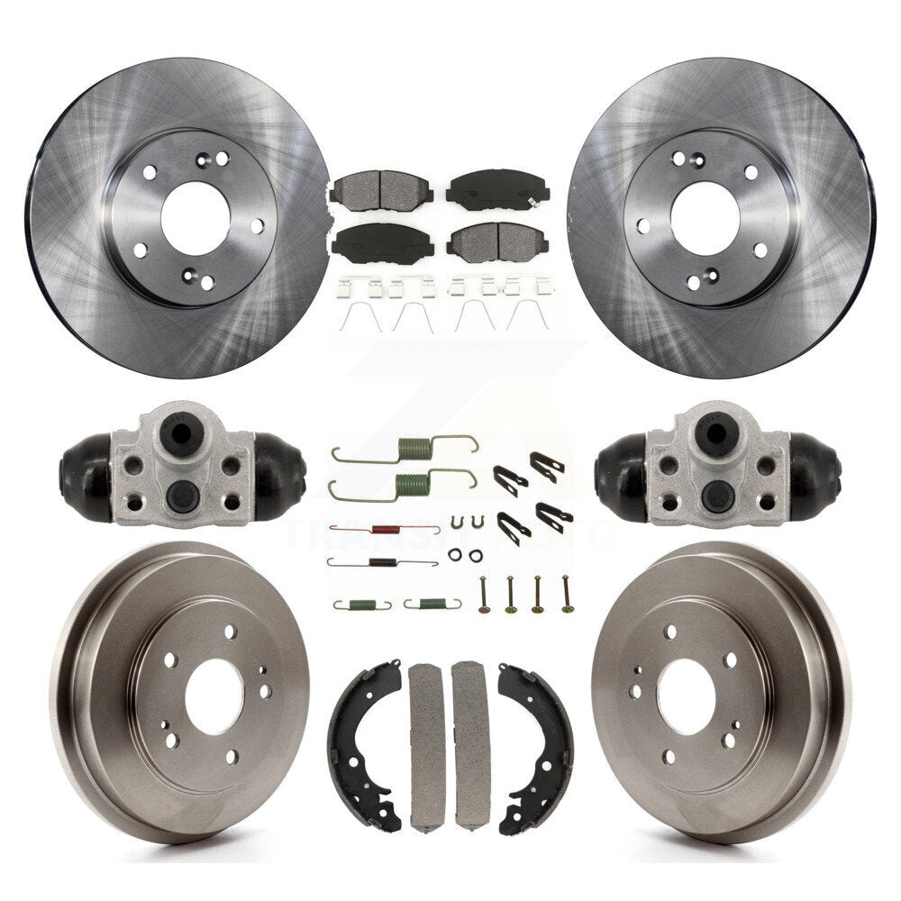 Front Rear Disc Brake Rotors Semi-Metallic Pads And Drum Kit (9Pc) For Honda Fit K8S-104215