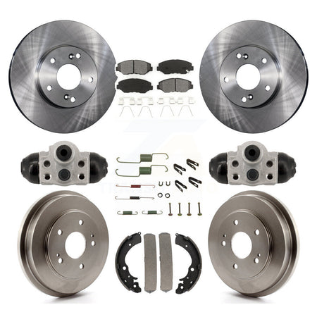 Front Rear Disc Brake Rotors Semi-Metallic Pads And Drum Kit (9Pc) For Honda Fit K8S-104215