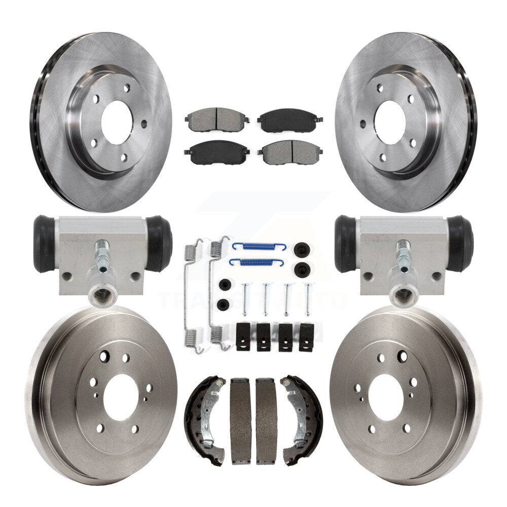 Front Rear Disc Brake Rotors Semi-Metallic Pads And Drum Kit (9Pc) For Nissan Sentra K8S-104218