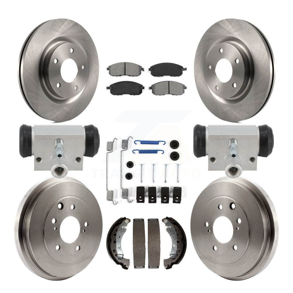 Front Rear Brake Rotors Semi-Metallic Pad & Drum Kit (9Pc) For Nissan Sentra Turbocharged K8S-104219