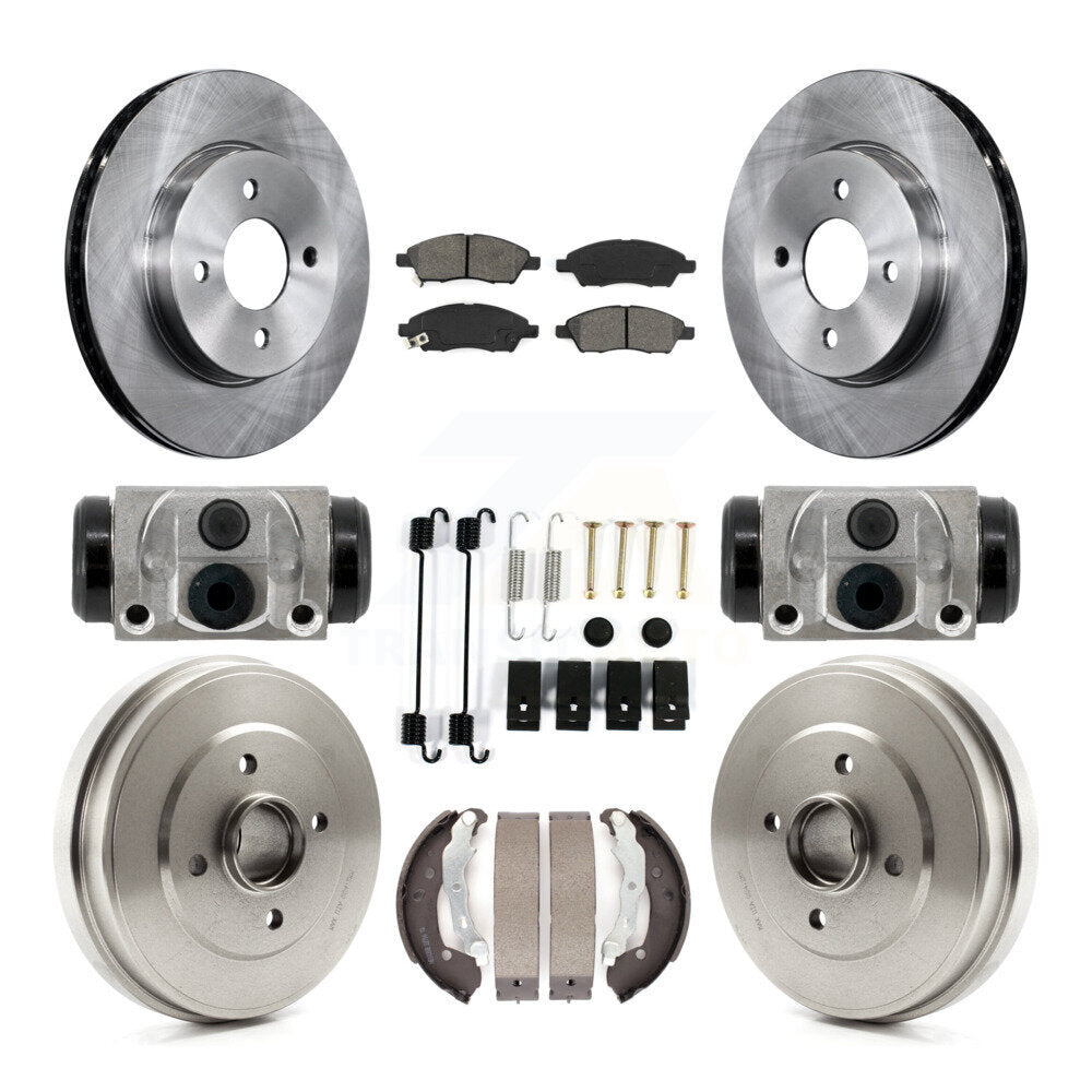 Front Rear Disc Brake Rotors Semi-Metallic Pad Drum Kit (9Pc) For Nissan Micra Versa Note K8S-104222