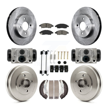 Front Rear Disc Brake Rotors Semi-Metallic Pad Drum Kit (9Pc) For Nissan Micra Versa Note K8S-104222