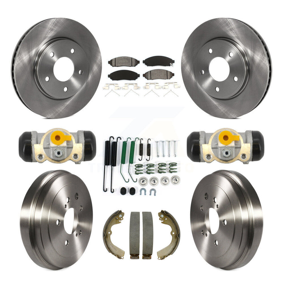 Front Rear Brake Rotor Semi-Metallic Pad & Drum Kit (9Pc) For Nissan NV200 Chevrolet City K8S-104224
