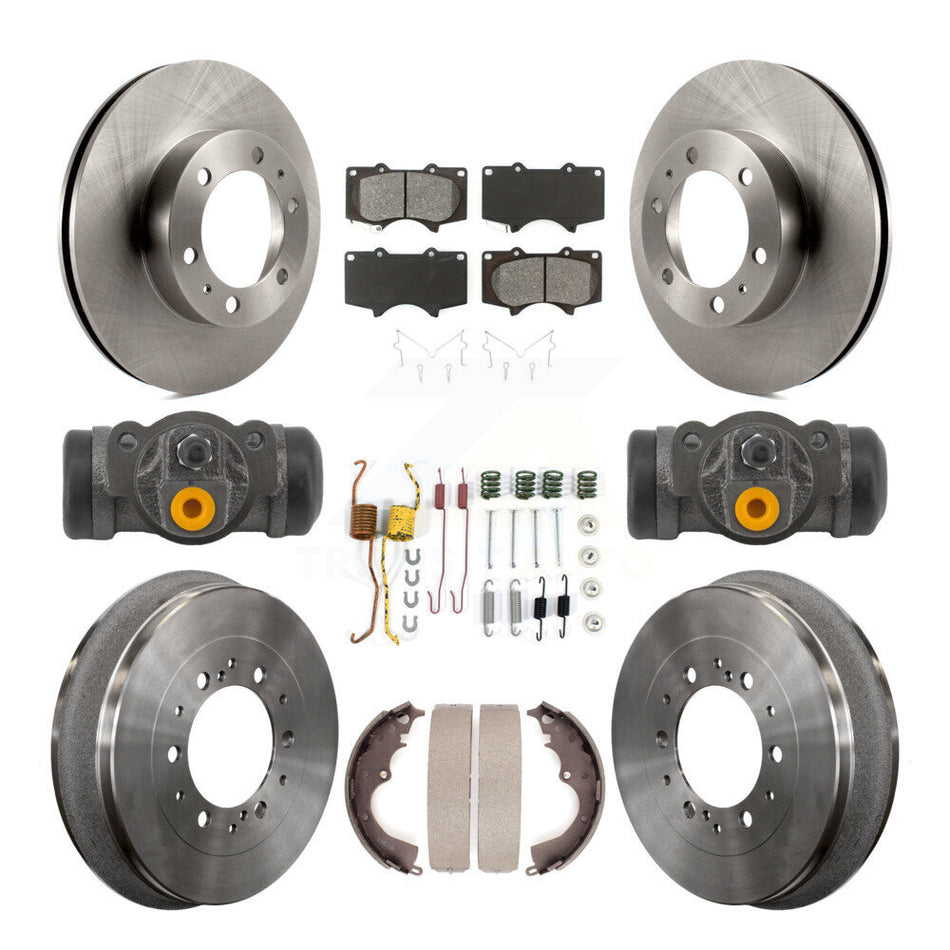 Front Rear Disc Brake Rotors Semi-Metallic Pads And Drum Kit (9Pc) For Toyota Tacoma K8S-104225