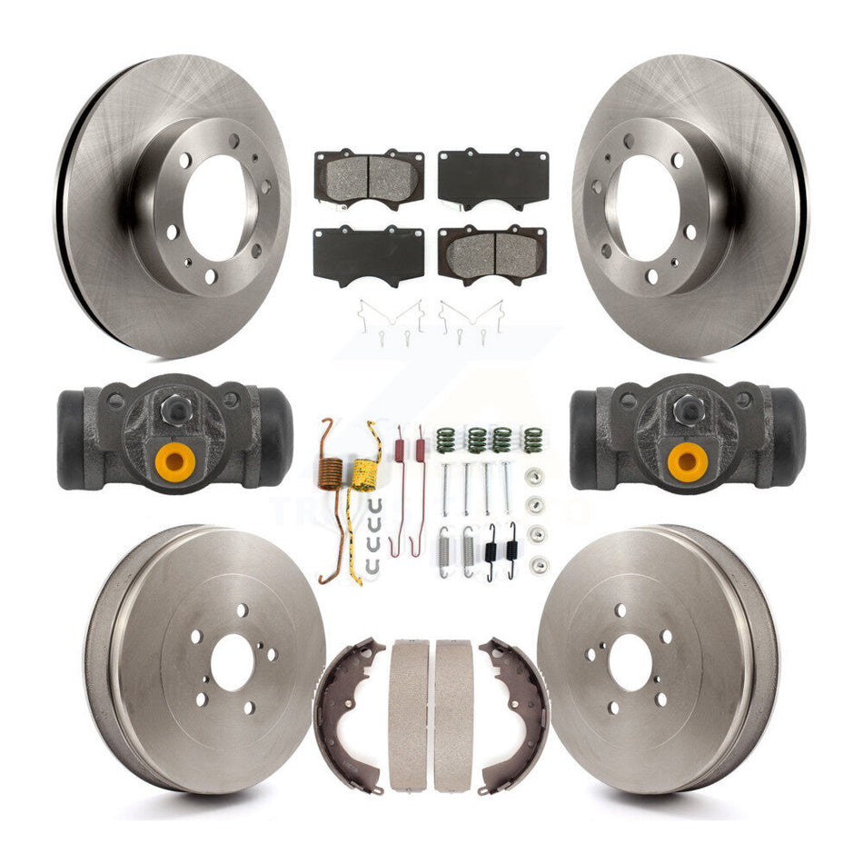 Front Rear Disc Brake Rotor Semi-Metallic Pad & Drum Kit (9Pc) For 2015 Toyota Tacoma RWD K8S-104227