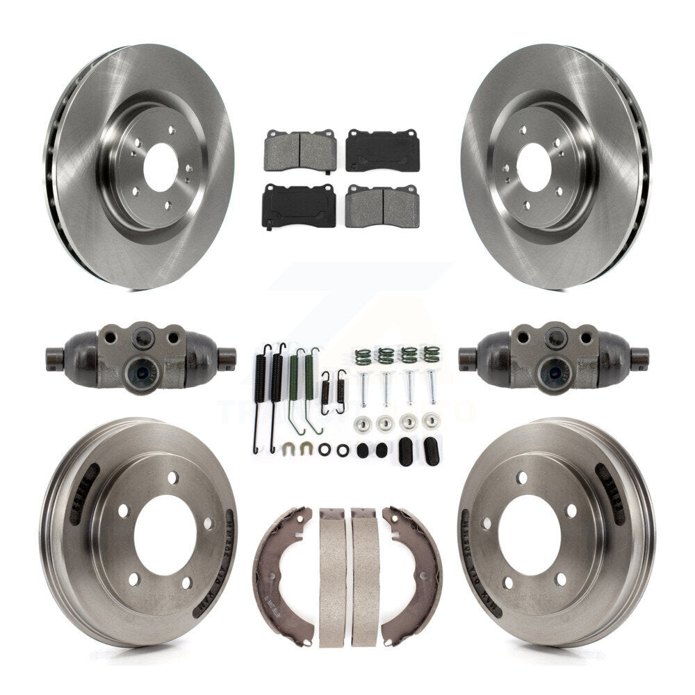 Front Rear Disc Brake Rotors Semi-Metallic Pads And Drum Kit (9Pc) For Mitsubishi Lancer K8S-104228