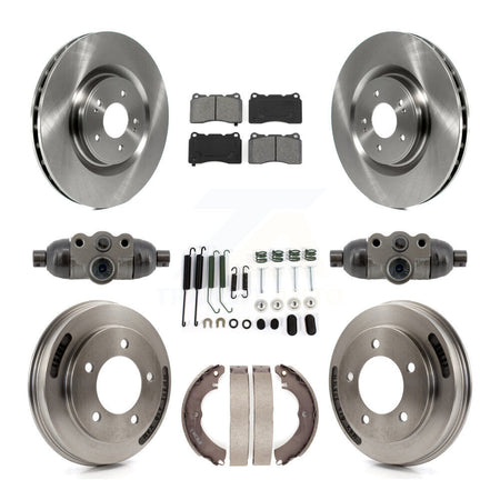Front Rear Disc Brake Rotors Semi-Metallic Pads And Drum Kit (9Pc) For Mitsubishi Lancer K8S-104228