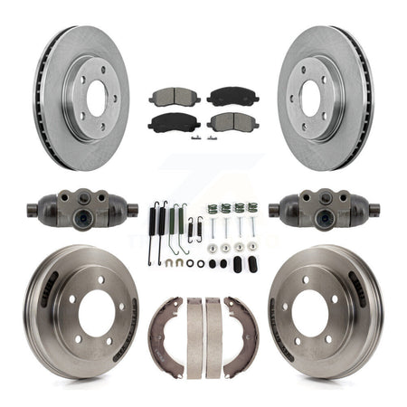 Front Rear Disc Brake Rotors Semi-Metallic Pads And Drum Kit (9Pc) For Mitsubishi Lancer K8S-104229