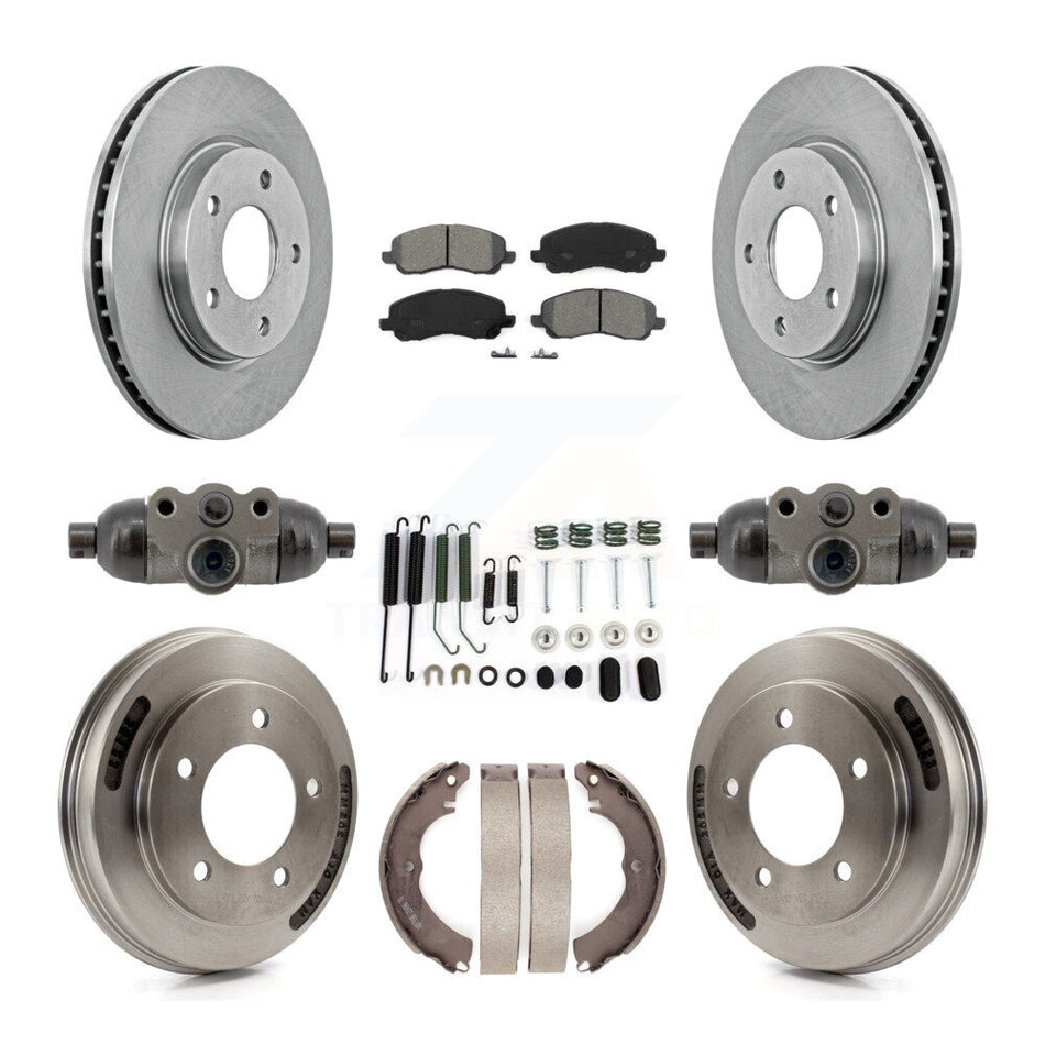 Front Rear Disc Brake Rotors Semi-Metallic Pads And Drum Kit (9Pc) For Mitsubishi Lancer K8S-104229